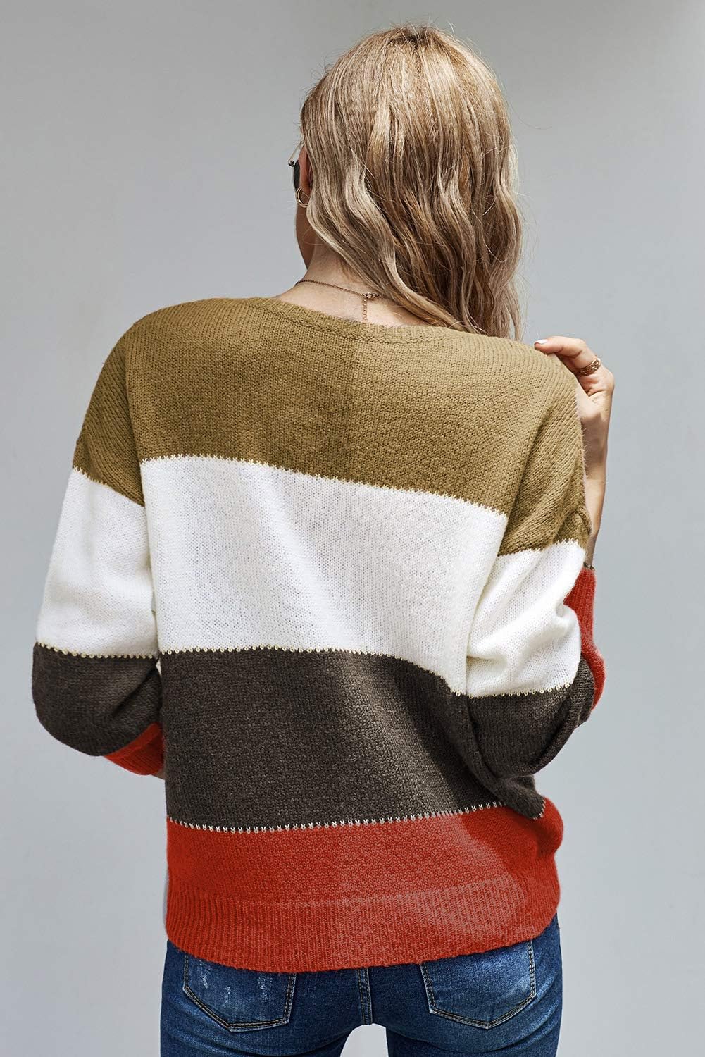 ANCAPELION Women’s Casual Sweater Pullover Winter Basic Sweatshirt Long Sleeve Cozy Knitted Jumper Tops Loose Fit - Image 6