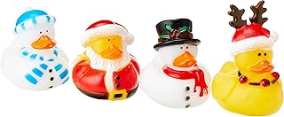 Baker Ross Funky Christmas Ducks - Pack of 4, Christmas Party Bag Fillers for Kids (X275)