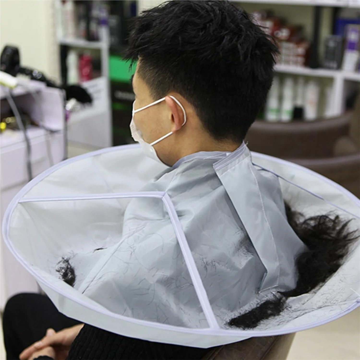 Hair Cutting Cape Lightweight Foldable Umbrella Design Barber Cloth For Adult Children