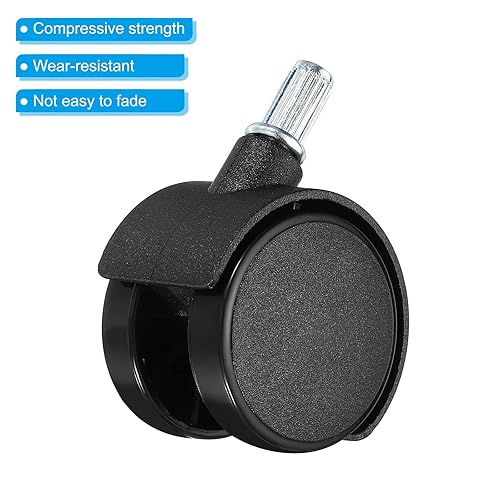 Miniatura 4 de PATIKIL Ruedas giratorias de vástago de 1.5 pulgadas, paquete de 10 ruedas giratorias de nailon de 360 grados para reemplazo de muebles de silla,