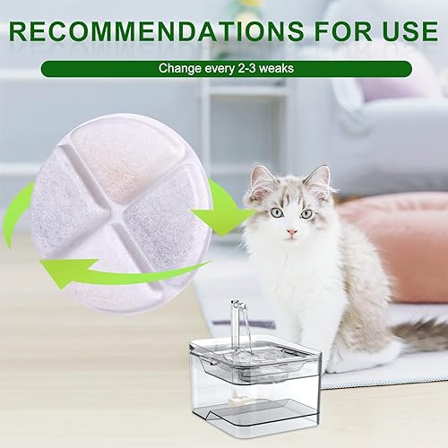 Miniatura 4 de 8 filtros de fuente para mascotas, 101 onzas/3 litros, filtro suave para fuente de agua, filtro de repuesto para fuente de agua para mascotas,