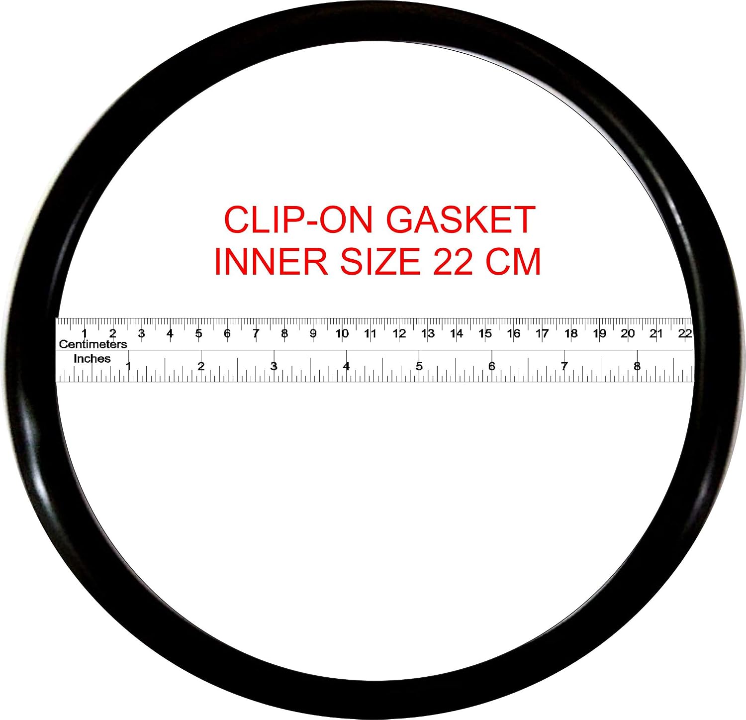 Prestige Rubber Clip on Gasket, 3.5/5 L/22 cm, Black
