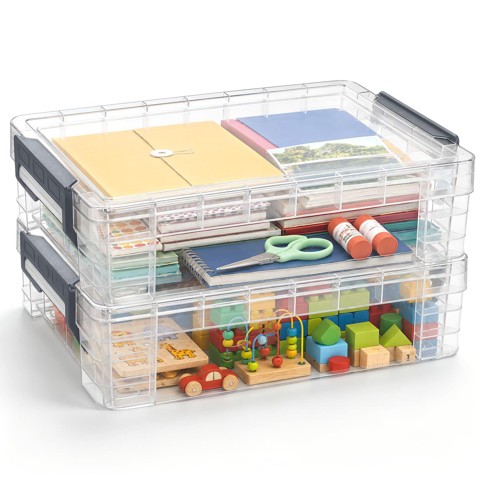 Sooez 6 Pack Large Pencil Boxes - Keep Organized! -14
