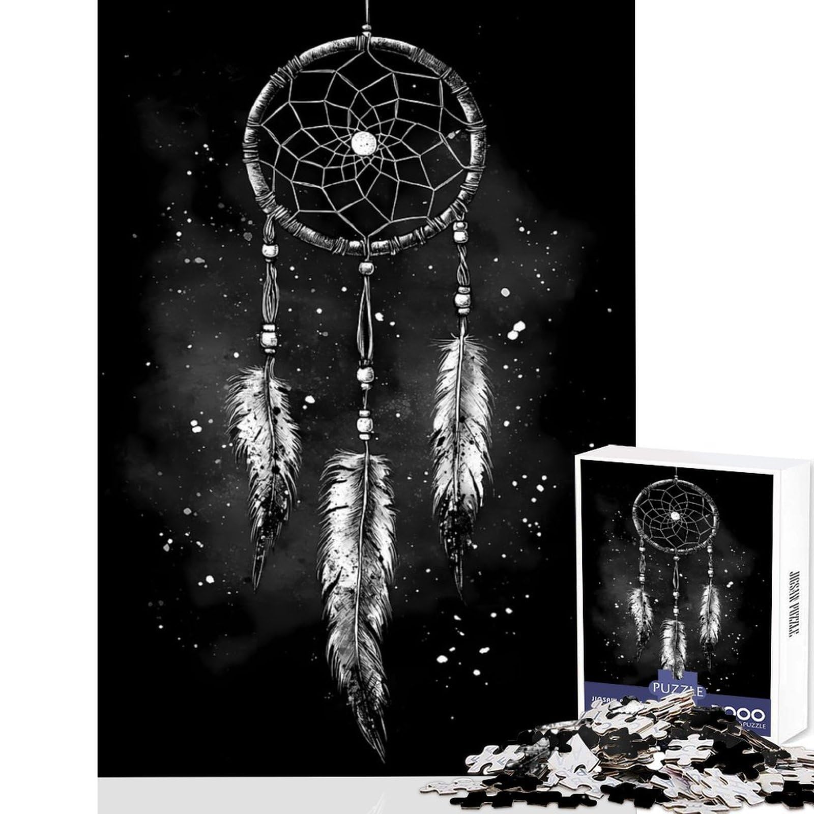 Magical Dreamcatcher Jigsaw Puzzles for Adults 1000 Piece Recall Fun Play Advanced Laser Cutting Tech Family Fun Night Activity 38x26cm