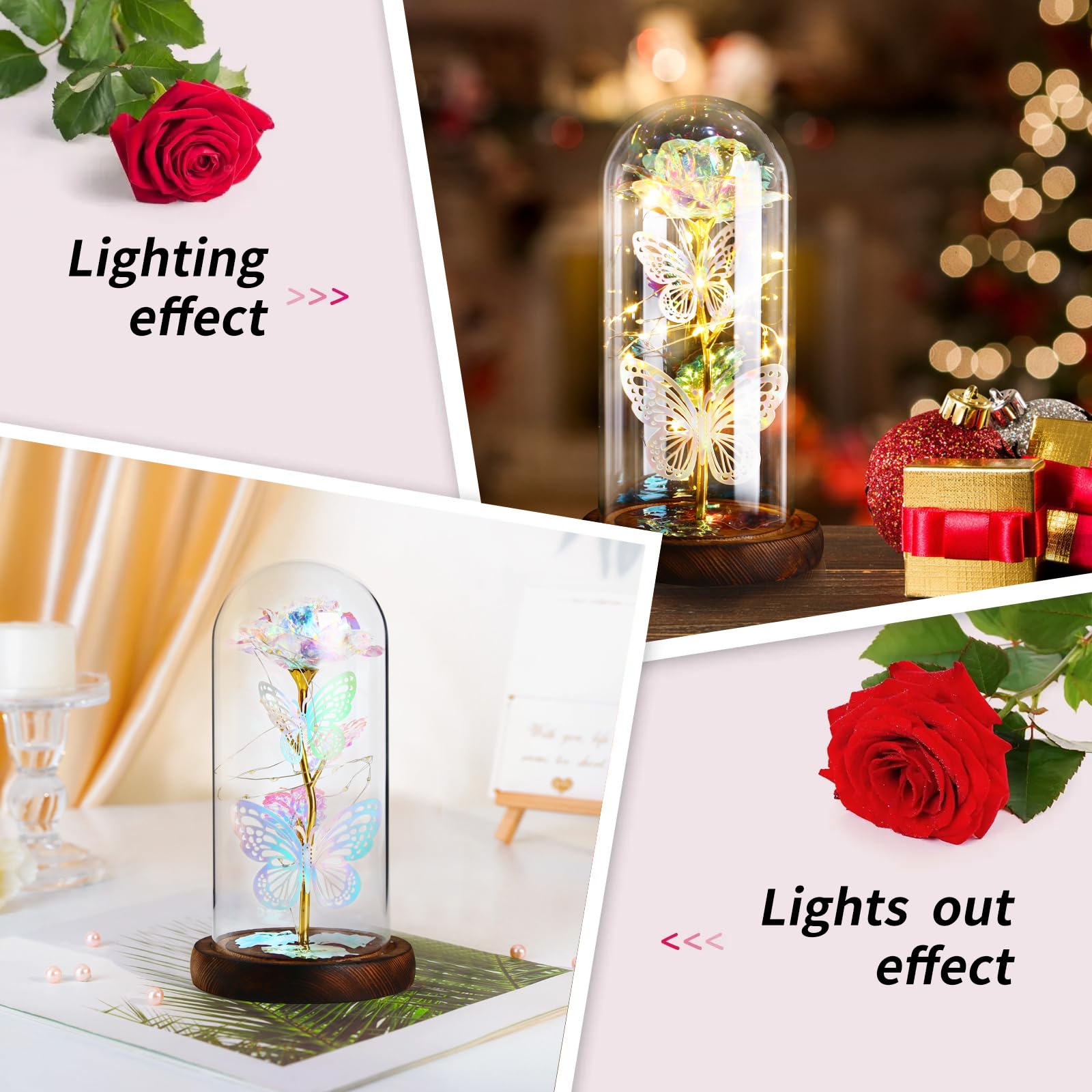 Seachrgif Rosa Eterna,Regalo Natale Donna Regali per Moglie, Madre, Sorella, Cognata, Migliore Amica, Suocera e Amica, Compleanno, Matrimonio,San Valentino,Ringraziamento, Idea Regalo di Natale