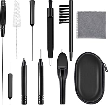 Hearing Aid Cleaning Kit, ARRITZ 11pcs Hearing Amplifier Cleaning Tools with Brushes and Case