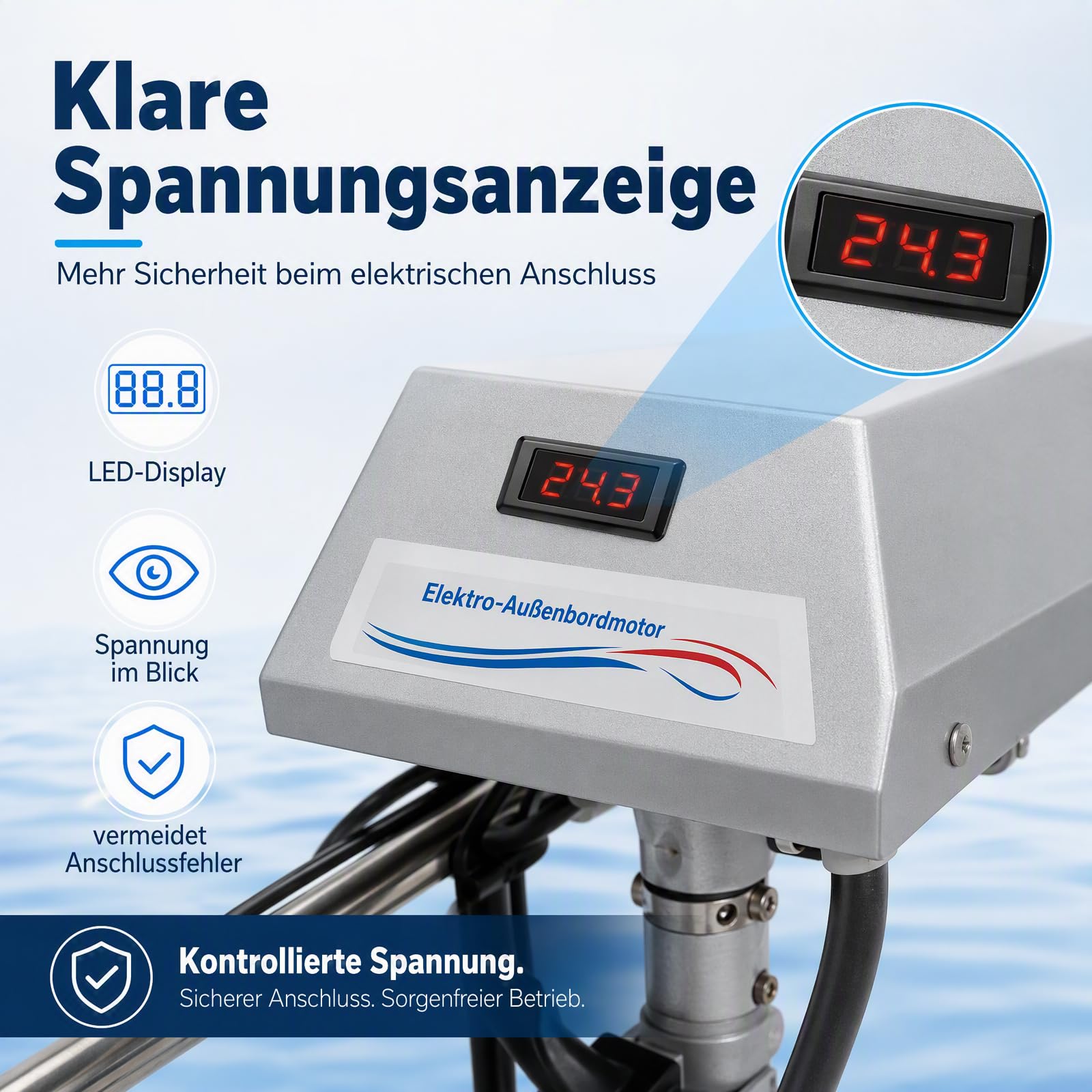 Motore elettrico fuoribordo 1500 W per gommoni, forza di trazione 1850 kg