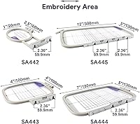 Vista 2 de Sew Tech Aros de bordado para Brother PE900 PE800 SE2000 SE2100DI SE1900 PE770 780D PE750 750D PE700 700II NS1250E NS1150E NS2750D NS2850D Brother