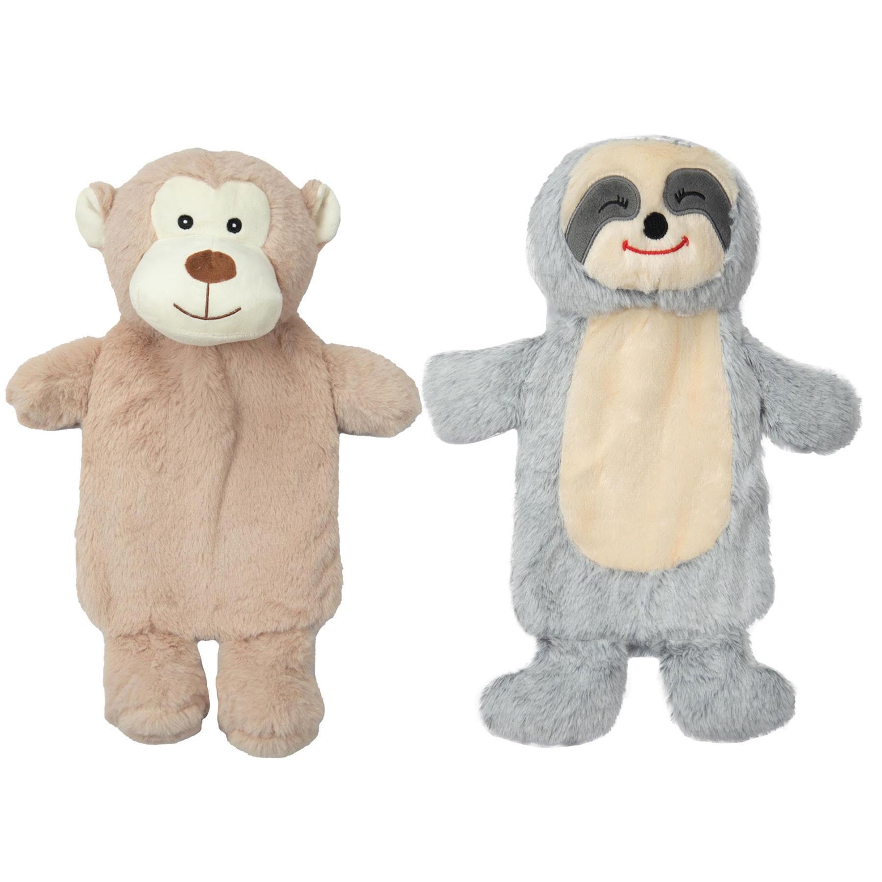A2Z Zestaw 2 Termoforów 3D Zwierzątko Miękka Pluszowa Pokrywka Z Polaru 750ML Trwała - Hot Bottle HB1153 2 Pack