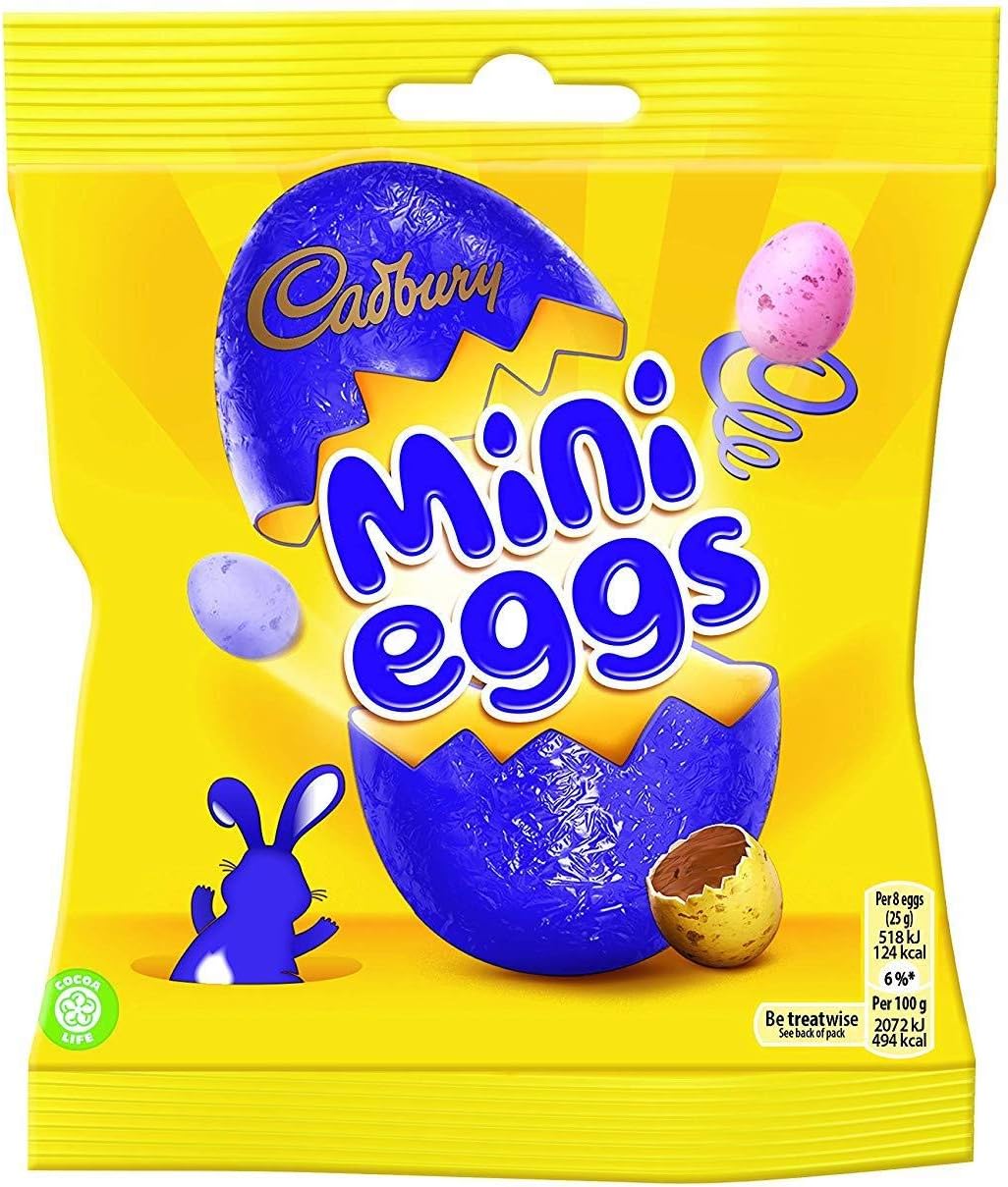 CadburyMini Eggs Bag 80g | Pack of 3 | Delicious Mini Eggs Covered in Crisp Sugar Shell | 12 Mini Eggs in Each Bag | Ideal Easter Present for Mini Eggs and Chocolate Lovers