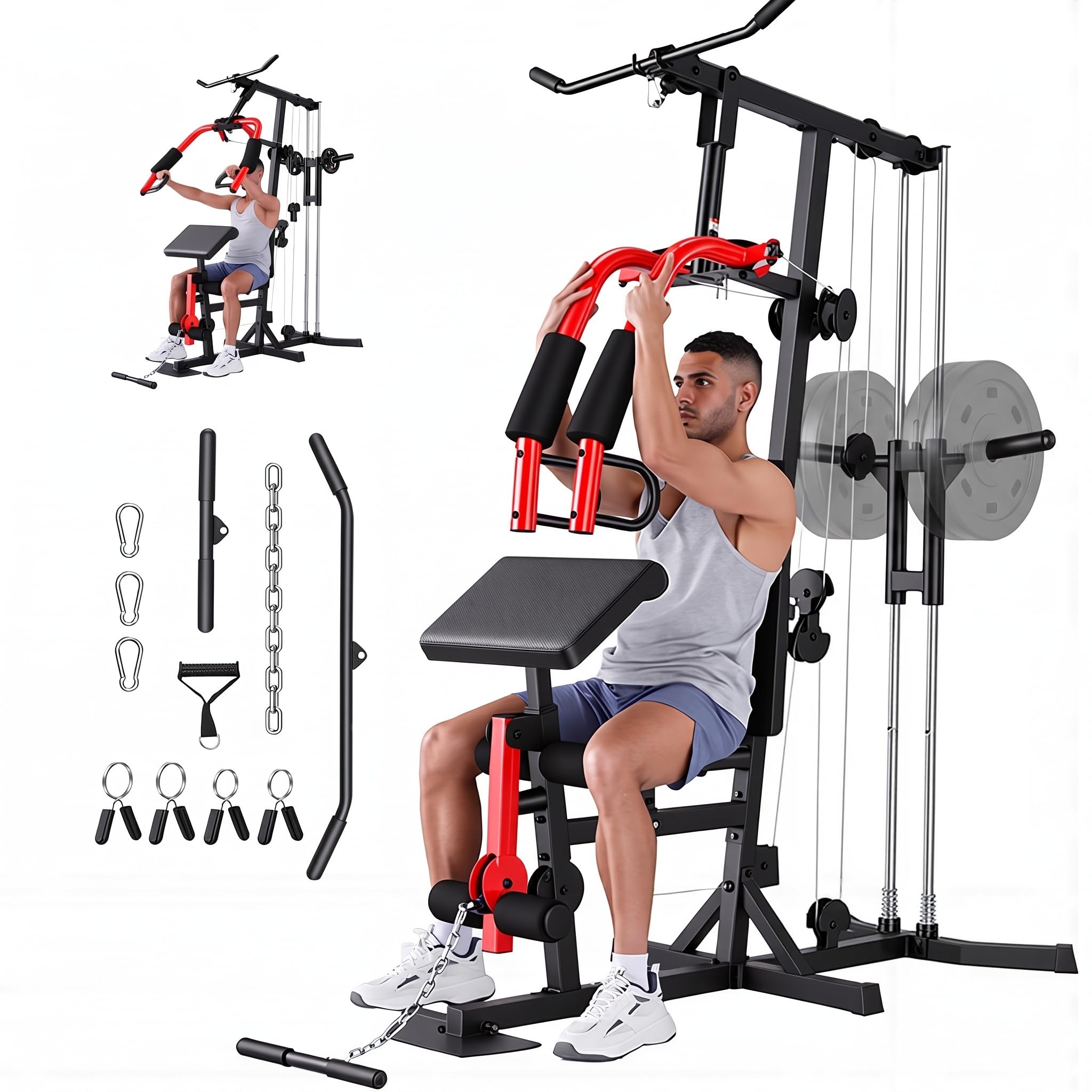OPPSDECOR Home Gym Equipment, Workout Machine with LAT Pulldown Machine