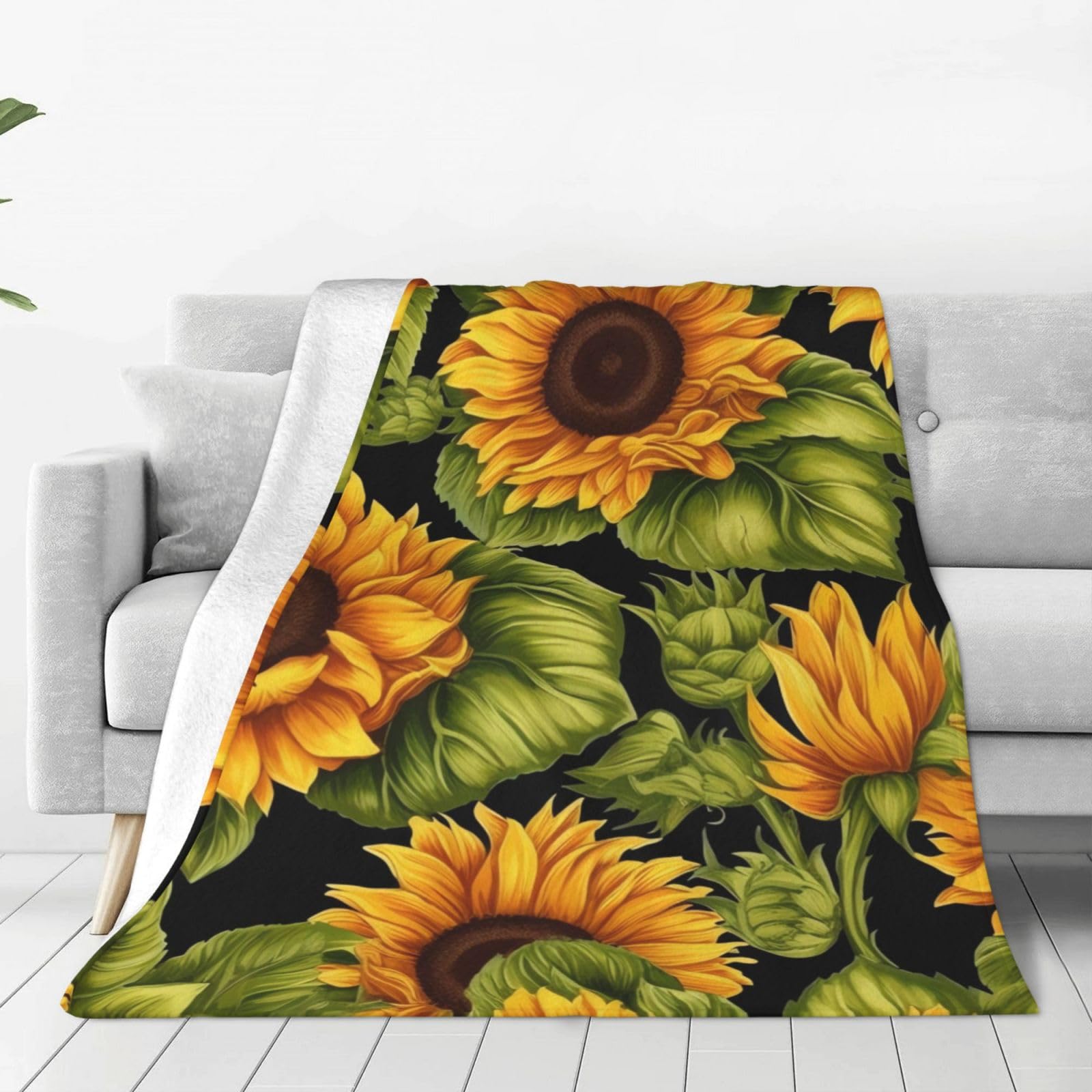 Couverture polaire douce à motif tournesol pour des nuits chaleureuses