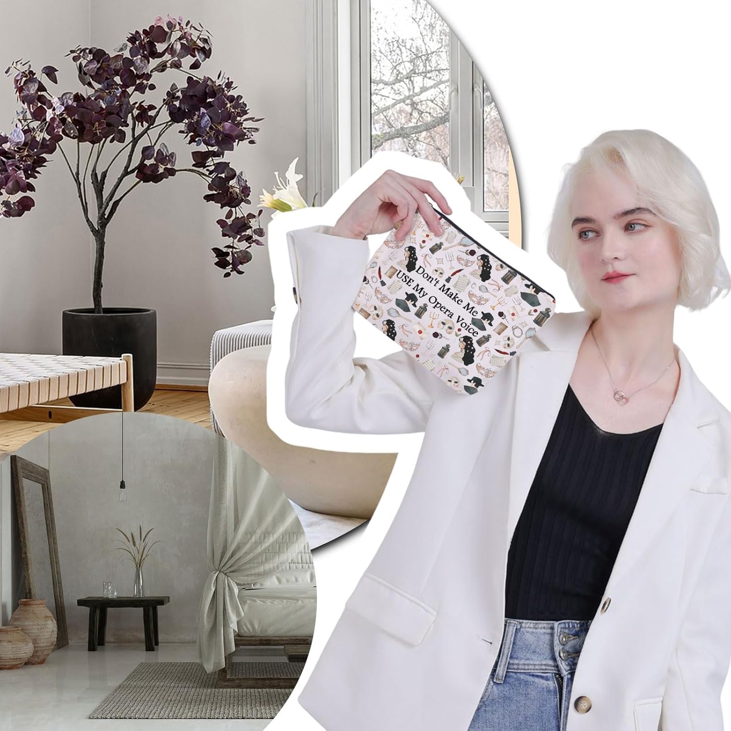 VAMSII Opera Lover Gift Makeup Bag Inspired By Phantom O T O Gift Zipper Pouch Makeup Bag (Opera Voice) - Image 4