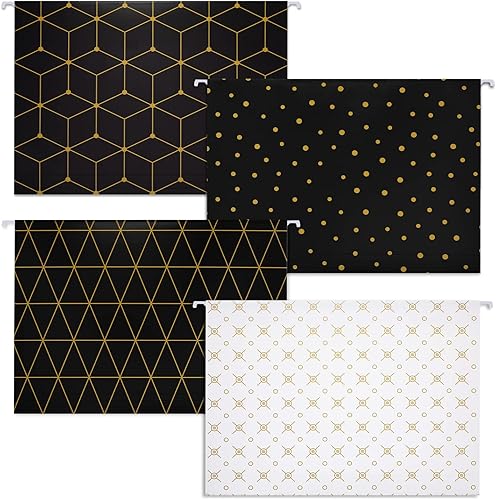 Miniatura 2 de Paquete de 24 carpetas colgantes tamaño carta, pestañas ajustables de corte 15, bonitas carpetas decorativas para suministros de oficina, escuela,