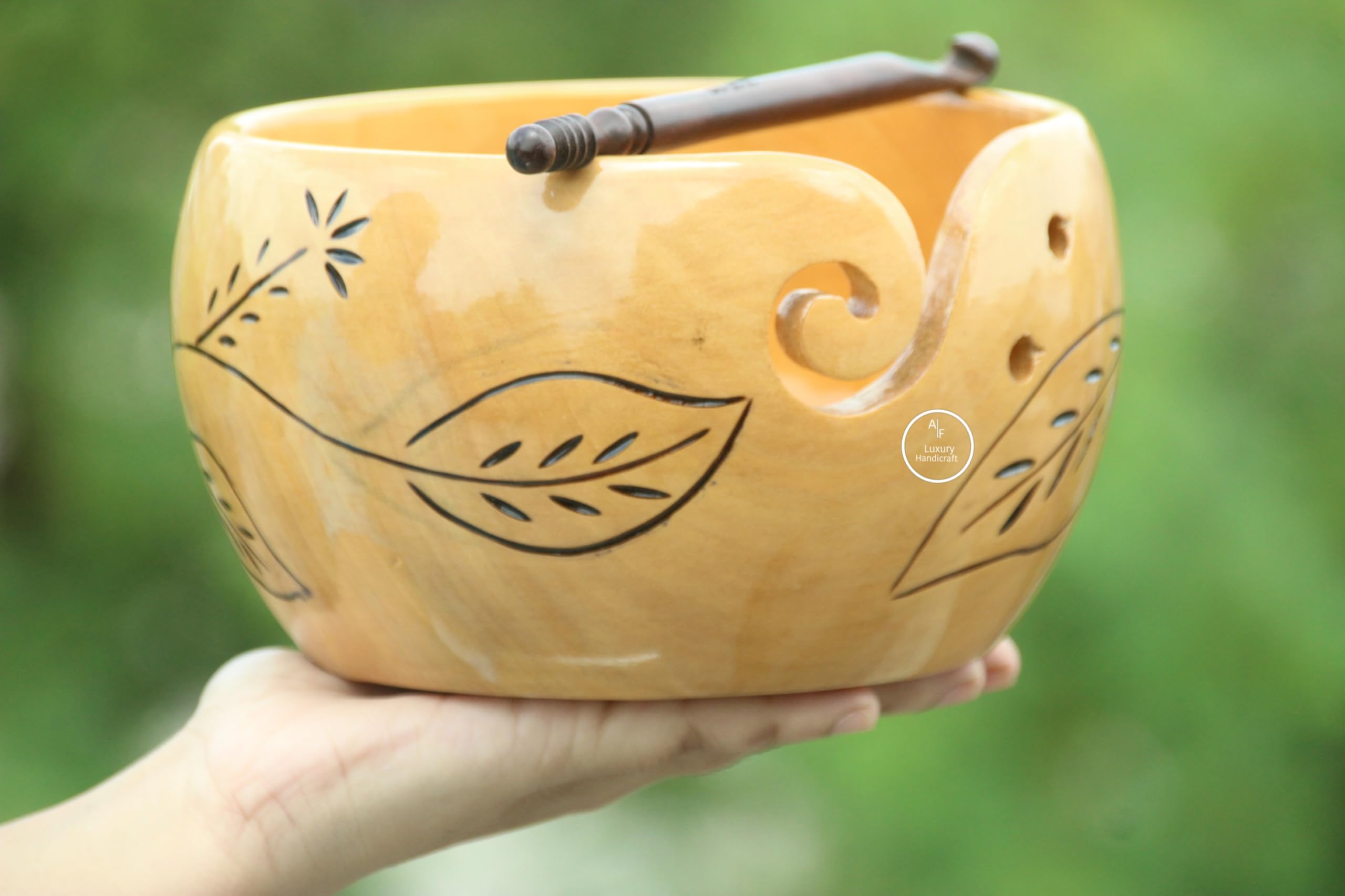 Bol à fil en bois pour tricot, cadeau idéal pour filles