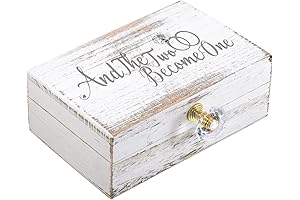 Rustic Wedding Ring Holder - 'And Then Two Become One': Wooden Ring Bearer Box