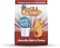 Chubby Mealworms Refill Bag (800g), Dried Mealworms For Wild Birds, Protein Rich Dried Meal Worm, High Energy for Birds, Reptiles, Geckos, Ducks