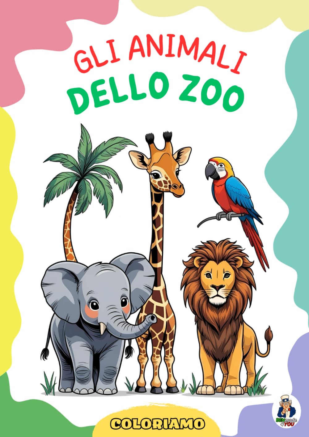 Gli animali dello zoo - collana COLORIAMO: Album con tanti disegni di animali da colorare per bambini