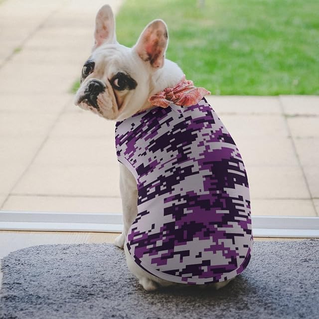 Foto 5 de 8 de Camisas para Perros Ropa Estampada para Mascotas con Textura de Bosque de Camuflaje Digital Camisetas…