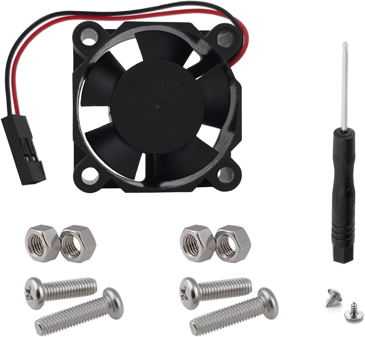 Trnaroy DC 5V Brushless CPU Cooling Fan Cooler Radiator with Screws for Raspberry Pi 3 / Pi 2 Model B RPI B+