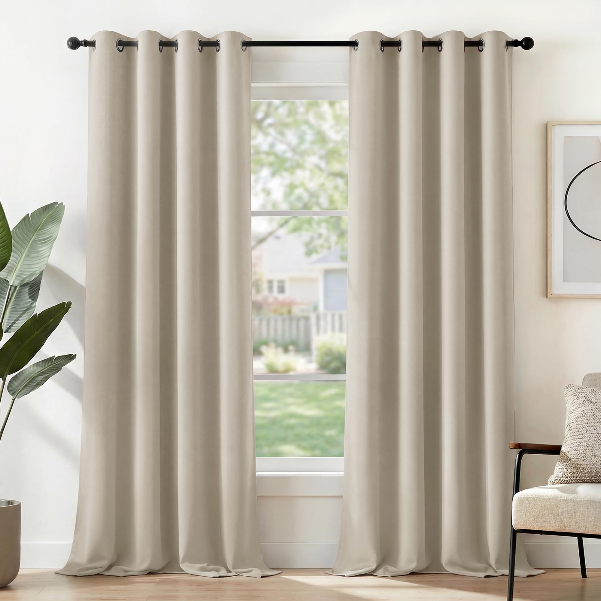 Deconovo Blickdichte Gardinen Ösen Vorhänge Blackout Curtain Verdunkelungsvorhang gegen Kälte Thermogardinen für Wohnzimmer Schlafzimmer 2er set