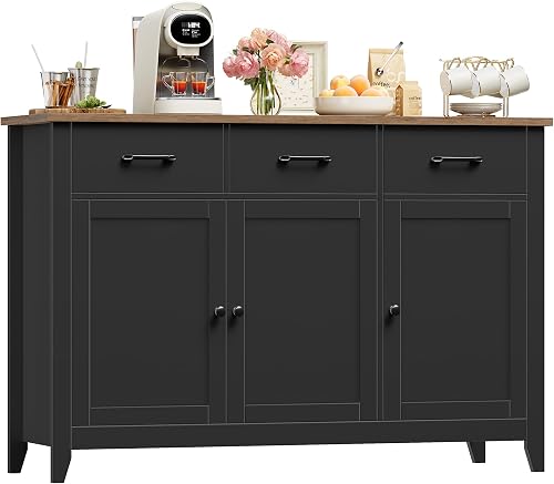 HOCSOK Buffet de Cuisine, Meuble Cuisine 120 cm avec Plan…