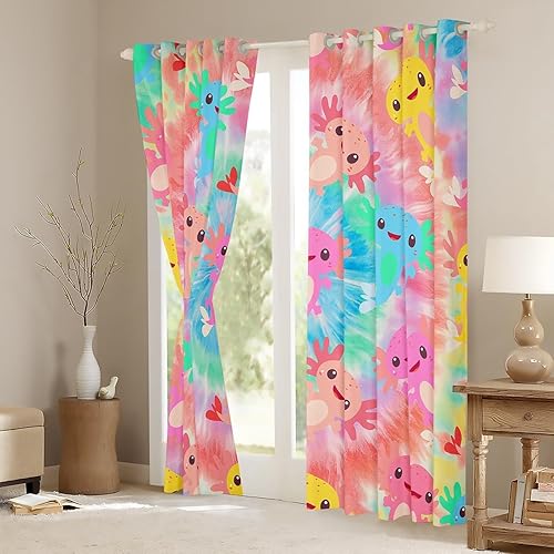 Vista 16 de Erosebridal Trippy - Cortinas de alienígena, cortinas opacas de marihuana verde, modernas cortinas psicodélicas OVNI para ventana, tratamientos