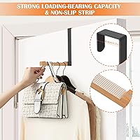 Vista 3 de Gancho de puerta plegable, ganchos plegables de madera, ganchos para colgar sobre la puerta, ahorran espacio, perfectos para secar ropa, colgar