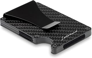 iStrong - Aluminium Mini Kartenhalter mit Geldklammer und Platz für bis zu 10 Kreditkarten - Minimalist Wallet - Geldbörse aus echtem Aluminium mit RFID-Schutz inkl. Geschenkbox | (Carbon)