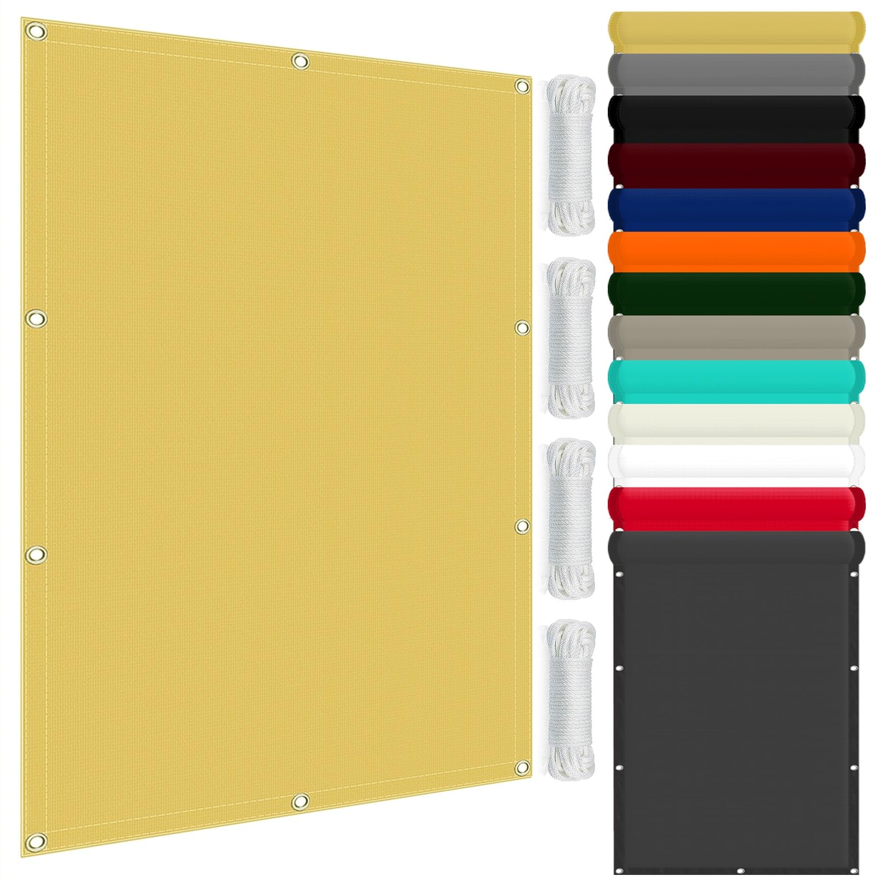 Voile d'ombrage 215x215 cm étanche avec protection UV 98% pour terrasse et jardin extérieur sable