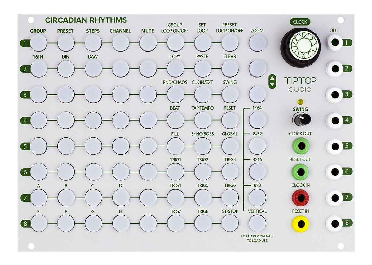 Eurorack Sequencer Module Circadian Rhythms 36HP 8 Channels 512 Steps USB