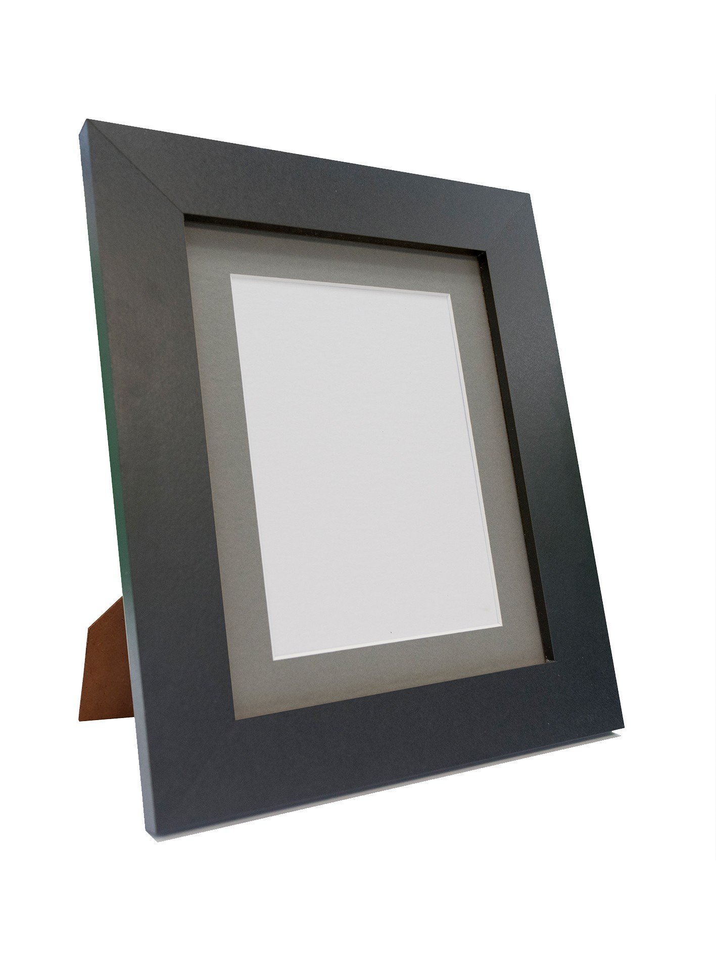 FRAMES BY POST Metro Black Photo Picture Poster Frame with Dark Grey Mount 50 x 40cm For Pic Size 40 x 30cm (Plastic Glass)