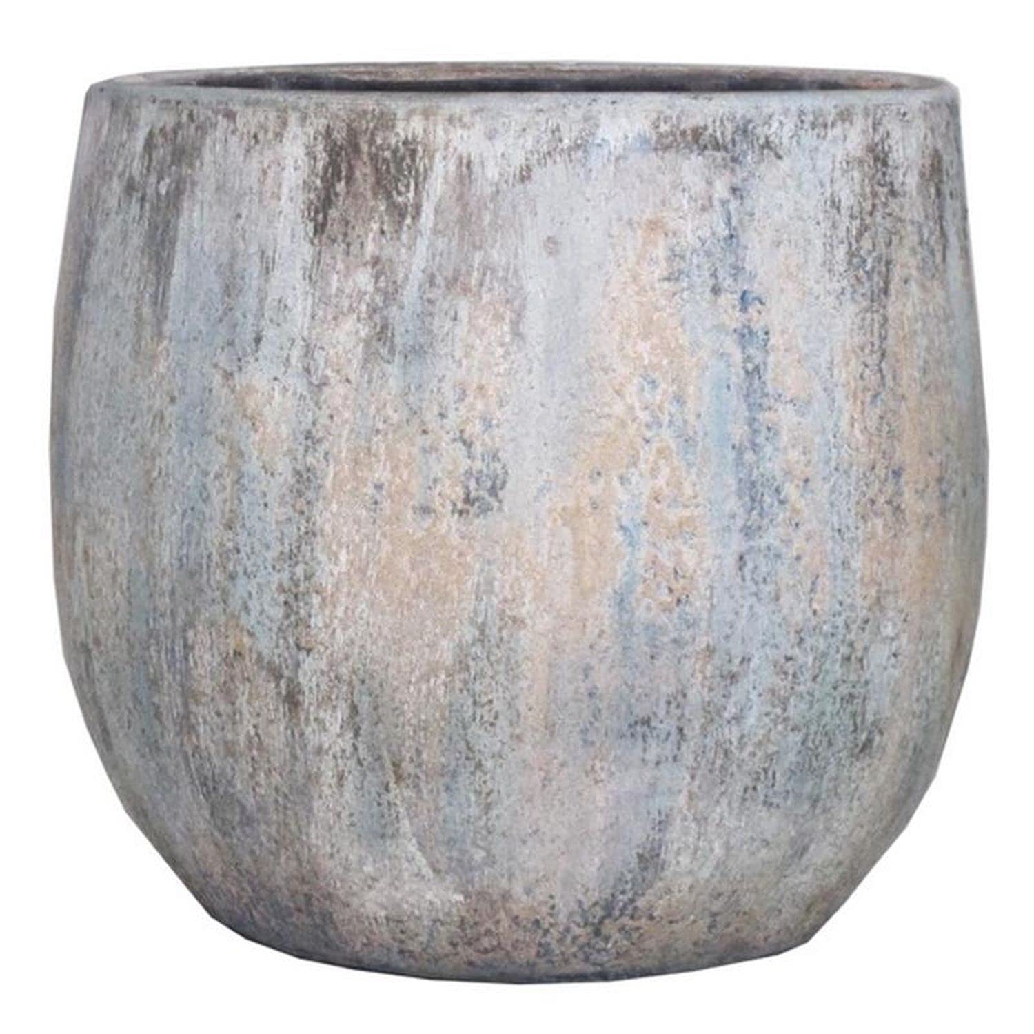 INNA-Glas Ceramic planter, blue-beige, 25 cm, Ø 27 cm