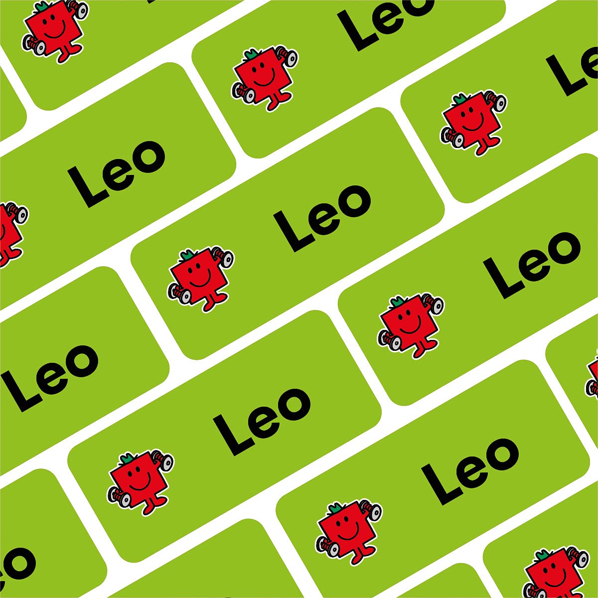 My Nametags® 56 Mr Men & Little Miss Name Stickers | Washable Name Tags for School, Kindergarten, Nursery | Mr. Men Stickers for Clothes, Shoes, Stationery & Kid's Items | Mr Strong Labels — image 1