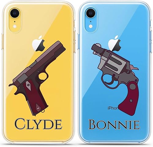 Miniatura 7 de Fundas a juego para parejas compatibles con iPhone 14 13 Pro Max 12 Mini 11 Xs 6s 8 Plus 7 Xr 10 SE 5 Guns Partners in Crime Slim Fit Criminal
