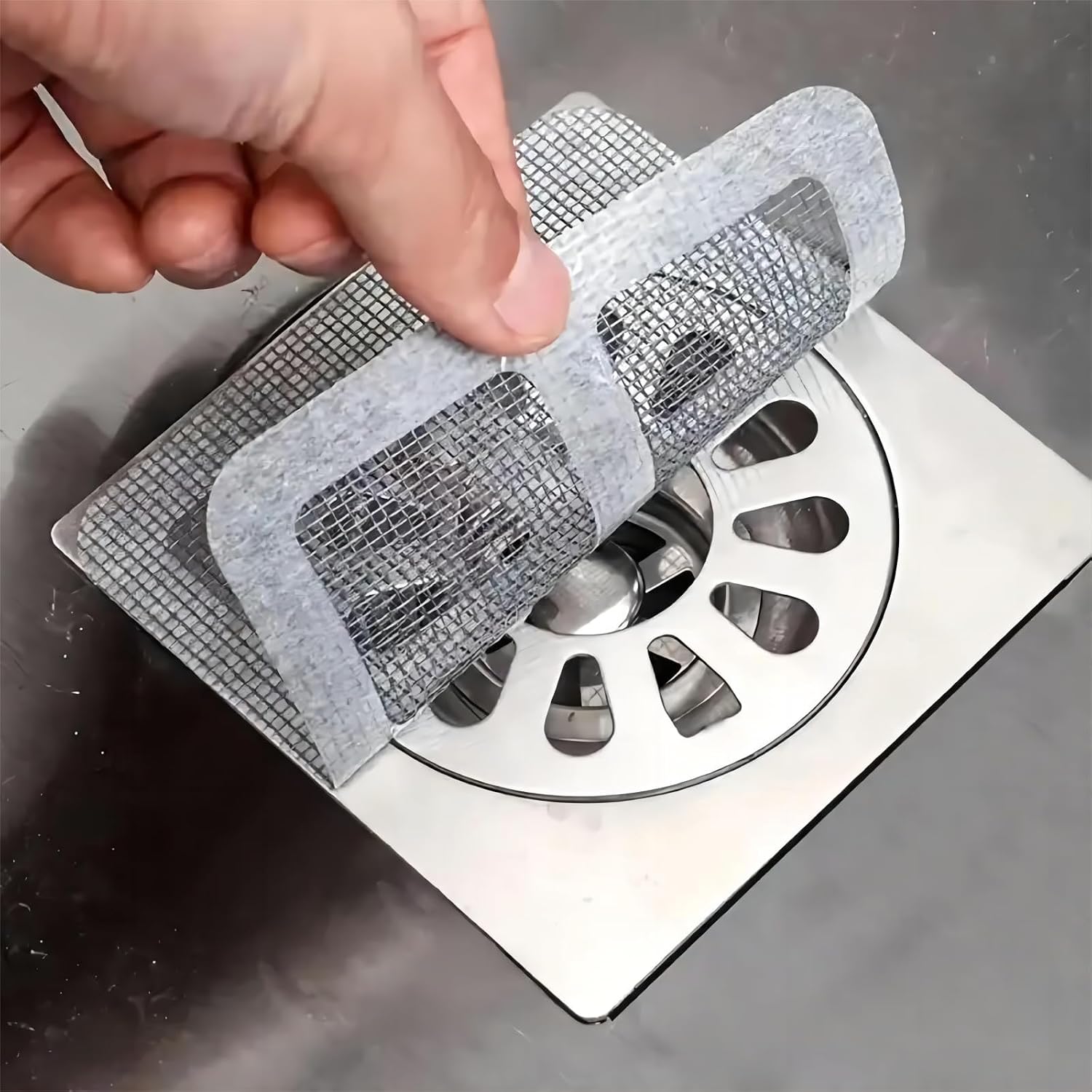 50PCS Drain Hair Catcher Mesh Stickers, Shower Drain Clogger, Home and ...