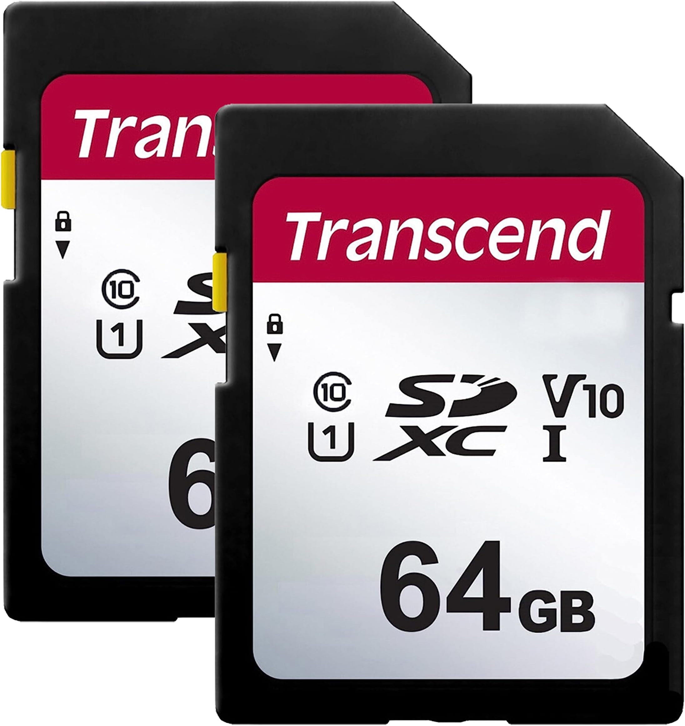 Transcend 64GB Secure Digital SDXC UHS-I Memory Card, Compatible with Sony Cyber-Shot DSC-HX400 Digital Camera - Class 10, U1, 100MB/s, 300 Series - Pack of 2