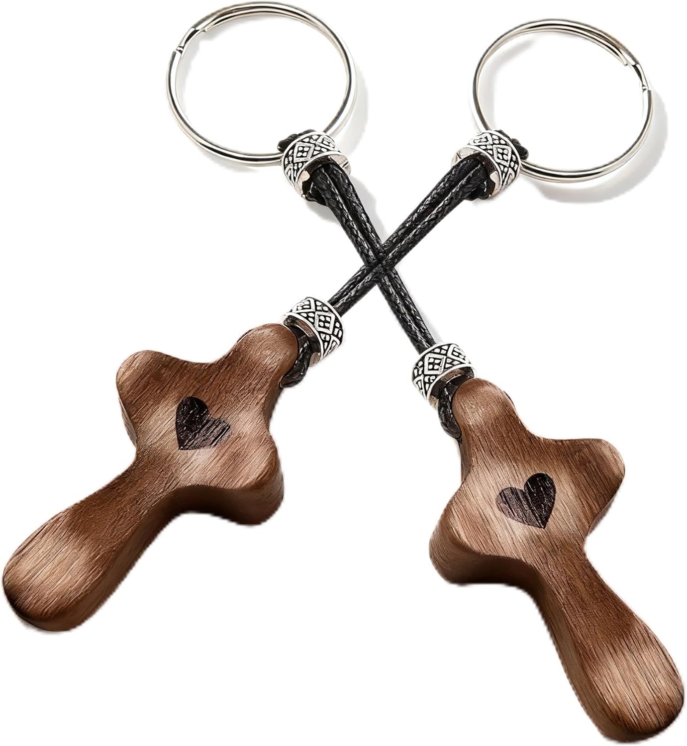 FOFOWHAT Cross My Heart, Thanksgiving Christmas Gift Bulk Wooden Fidget Cross, Small Wooden Crosses for Pocket Prayers, Religious Gift for Family Friends Church Group (40 Pcs)