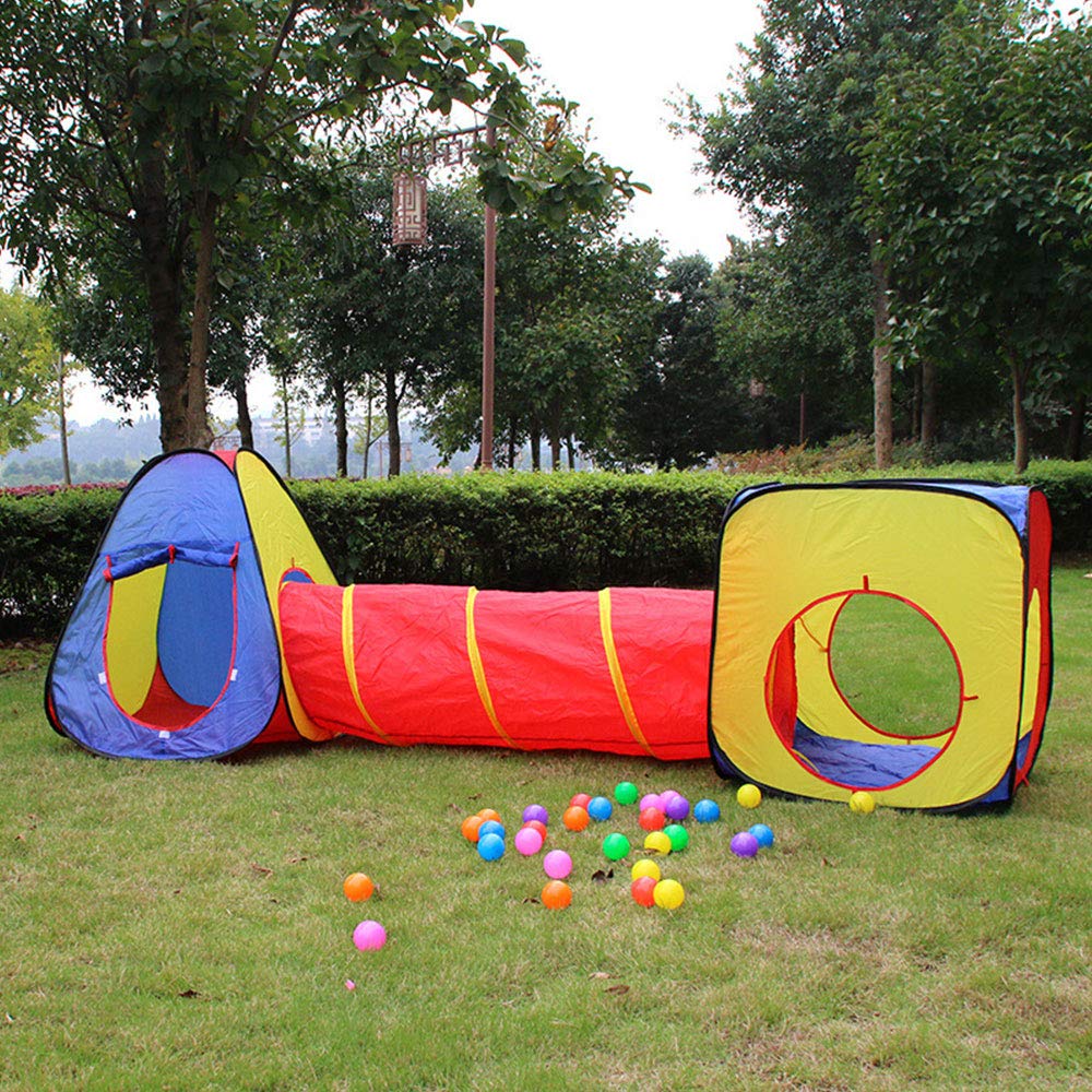 TKAS Kid Play Tent Crawl Tunnel Ball Pit Indoor Outdoor Children Playhouse Boys Girls Prince Princess Playroom Castle