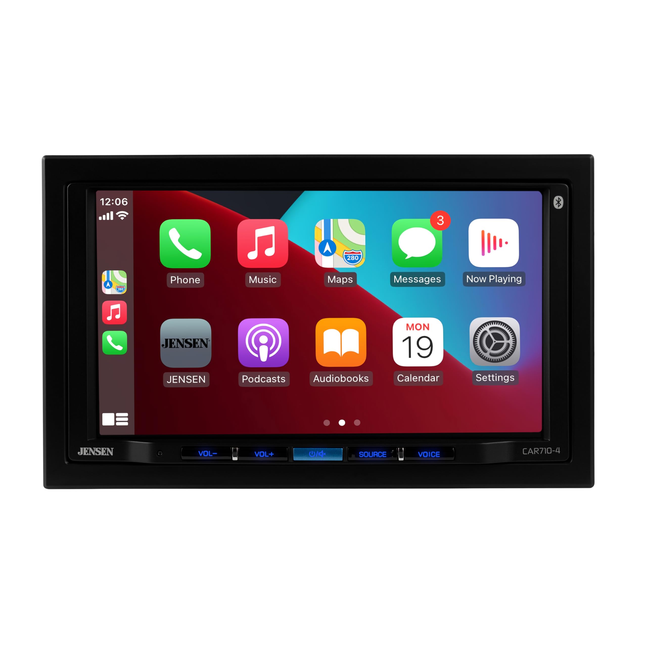 JENSEN CAR710-4 7-inch Certified Apple CarPlay Android Auto | Double DIN Touchscreen Car Stereo Radio | Bluetooth Hands Free Calling & Music Streaming | Backup Camera Input | USB Playback & Charging