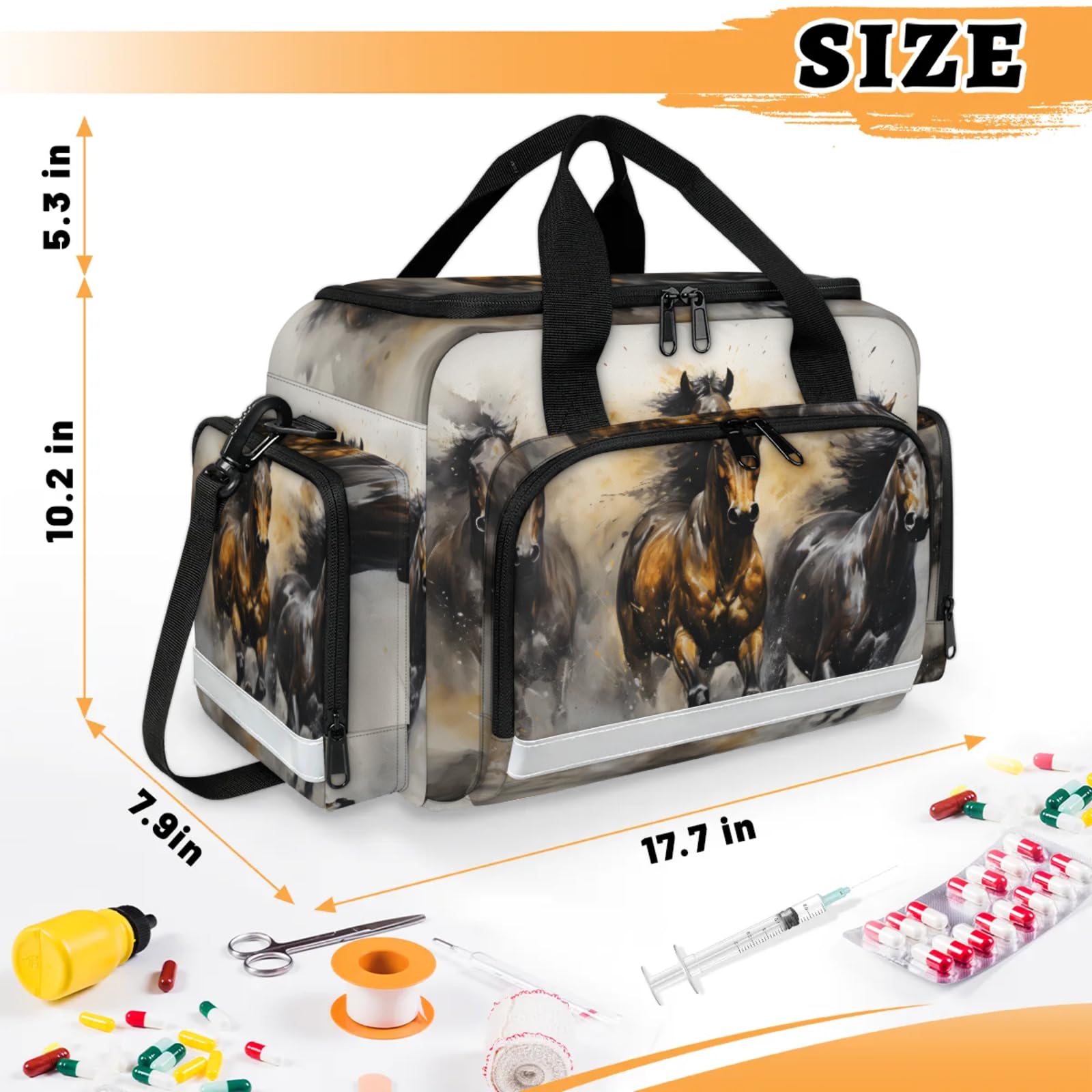 GzLeyigou First Aid Bags Empty, Swift Horse Emergency Bag First Aid Kit Multiple Compartment Kit Carrier On Call Trauma Bag For Paramedics Emergency Medical Supplies Kit