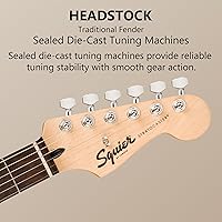 Vista 6 de Fender Squier Sonic Stratocaster - Paquete ultravioleta con amplificador, sintonizador, correa, cable, púas y DVD de guitarra Austin Bazaar