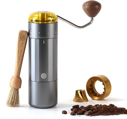 Molinillo de café manual, molinillo de café de mano Z5 con perilla ajustable externa de 0.88 oz de capacidad, molinillo manual y eléctrico de modo