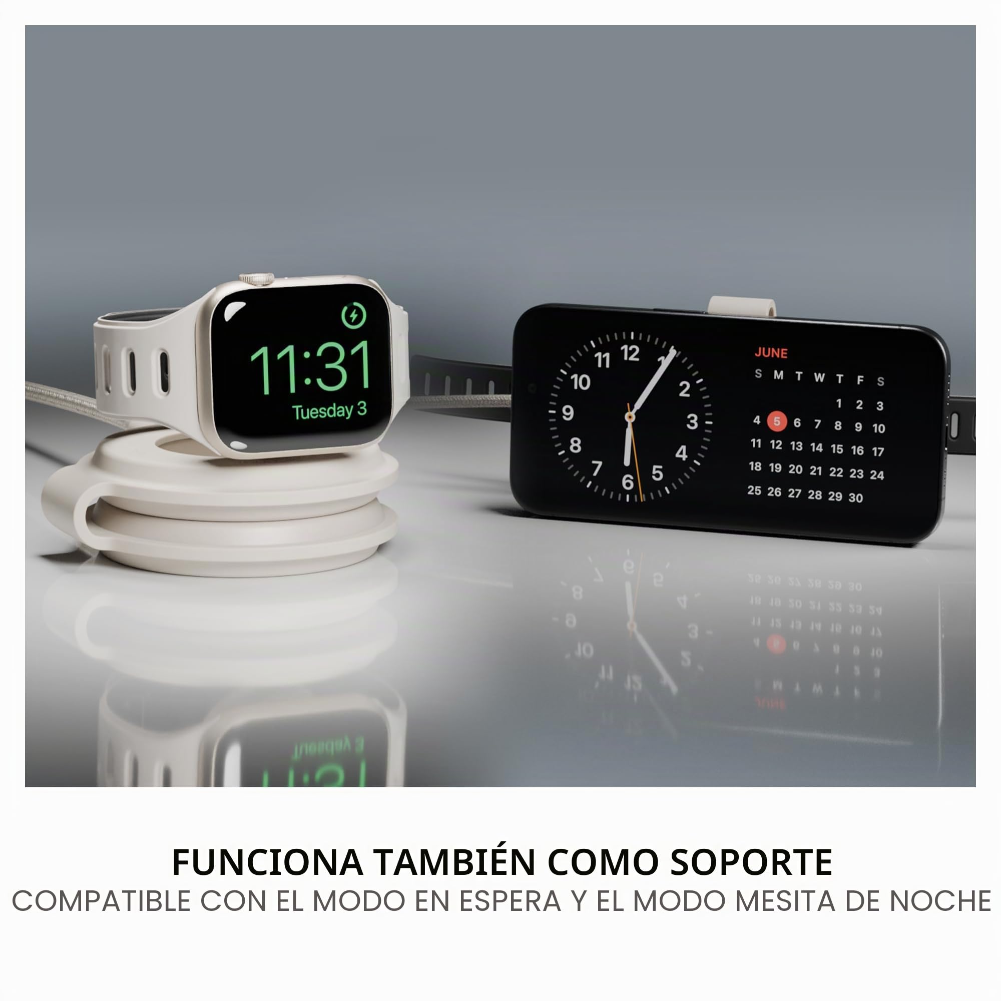Native Union Voyage Cargador inalámbrico magnético 2 en 1 para iPhone 16, AirPods, Apple Watch y múltiples Dispositivos - Certificado Qi2 y Compatible con MagSafe hasta 15W (Negro)