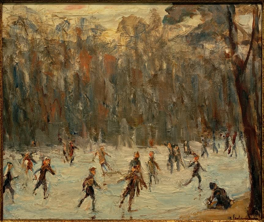 Tableau Patineurs dans le Tiergarten pour sublimer un mur vide avec Max Liebermann