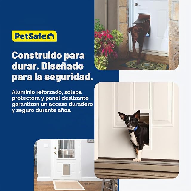 Foto 5 de 7 de PetSafe Freedom - Puerta de Aluminio para Mascotas para Perros y Gatos, pequeña, Blanca, Solapa de Vinilo…