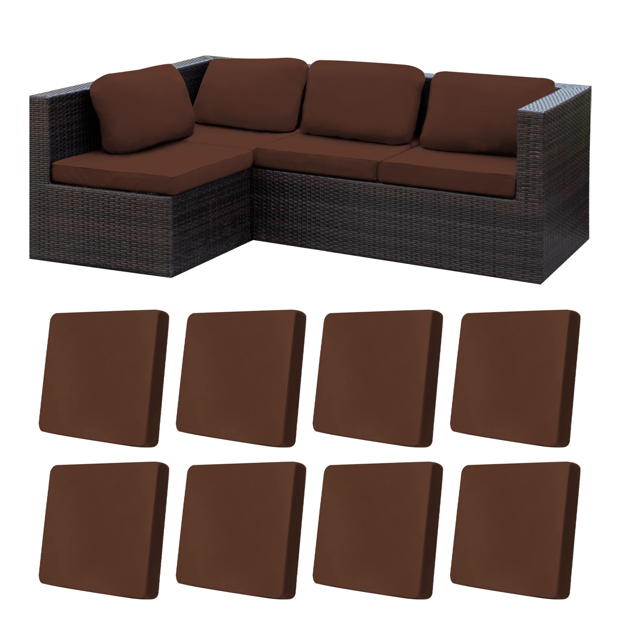 BIETYONE 8 Pcs Stretch Patio Cushion Covers,for Outdoor Couch Covers Replacement,Patio Slipcovers Couch Cover,Washable Furniture