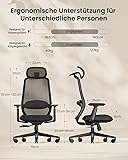 ProtoArc EC200 Chaise de Bureau Ergonomique pour la Maison, pivotante avec Appui-tête 3D réglable et Soutien Lombaire, Assise coulissante pour Plus de 8 Heures de Confort, Noire - 2