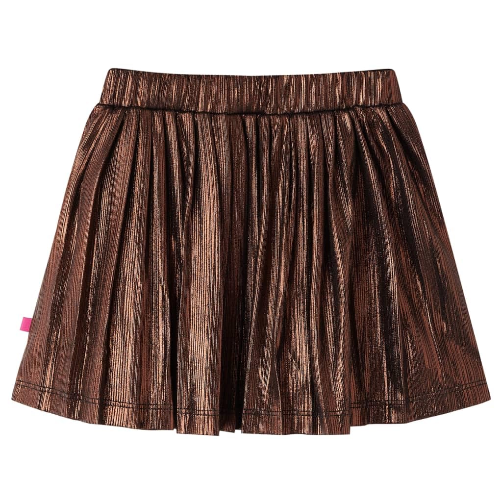 Gonna per bambini con glitter, cognac, dimensione, pieghe, elastico in vita, per ragazze, anni, morbida, traspirante, in poliestere, cotone, abbigliamento quotidiano