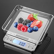 Food Scale, Digital Kitchen Scale, 3000g/ 0.1g Multifunctional Stainless Steel Pocket Scale, Gram Scale with 2 Trays, LCD for Baking, Cooking, Kitchen and Small Items(Not Including Battery)